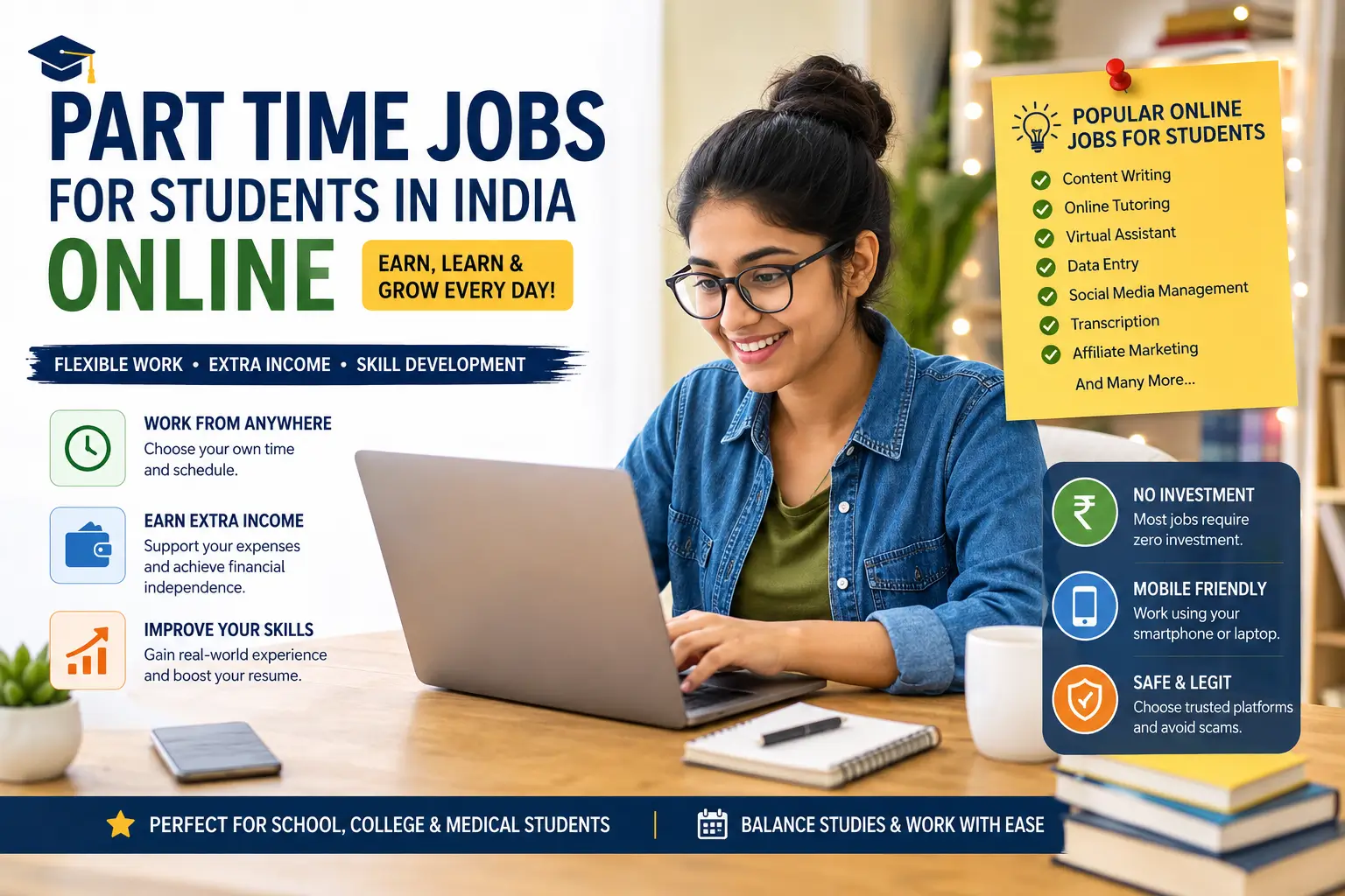 part time jobs for students in india online