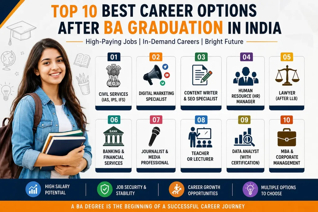 Top 10 Best Career Options After BA Graduation in India