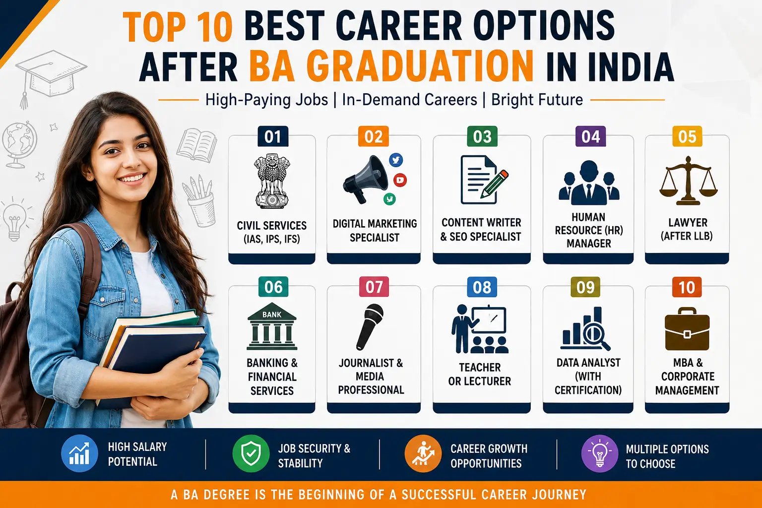 Top 10 Best Career Options After BA Graduation in India