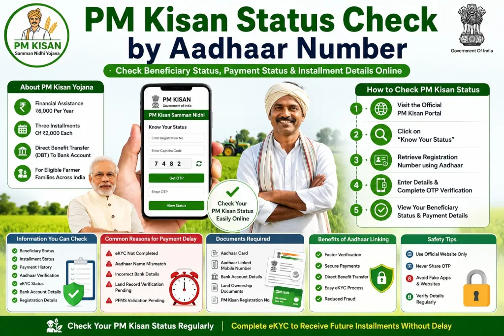 PM Kisan Status Check by Aadhaar Number 2026