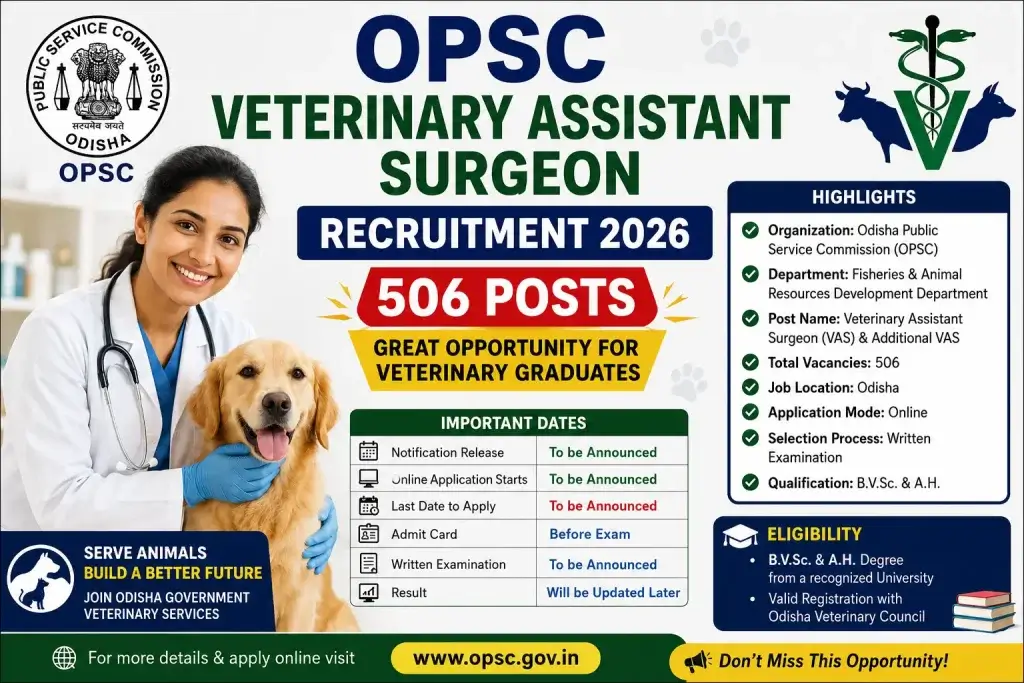 OPSC Veterinary Assistant Surgeon Recruitment